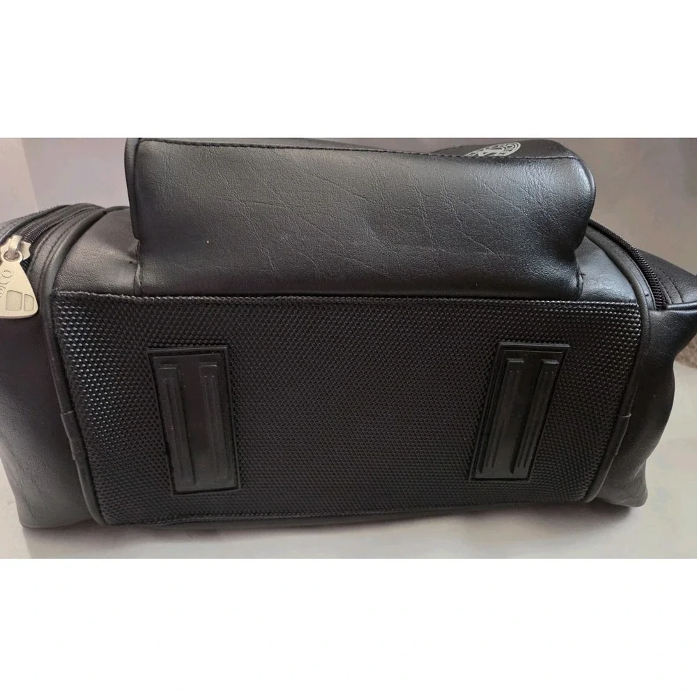 Ambico Black Faux Leather Camera Bag With Multiple Compartments And Strap in EUC